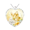 Heart Glass Pendant Necklaces PW23052492326-1