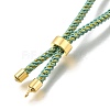 Braided Cotton Cord Slider Bracelet Making MAK-R001-01G-01-3