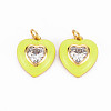 Brass Enamel Pendants KK-T013-15J-NF-1