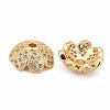 Eco-Friendly Multi-Petal Flower Brass Micro Pave Cubic Zirconia Bead Caps ZIRC-M098-02G-FF-2