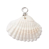 Natural Ark Shell Pendants PALLOY-JF02679-02-3