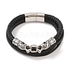 Braided Microfiber Leather Multi-strand Bracelets BJEW-B096-21C-1