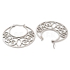 Non-Tarnish 304 Stainless Steel Hollow Moon Hoop Earrings EJEW-P248-04P-3