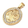 304 Stainless Steel Micro Pave Clear Cubic Zirconia Pendants CU-CBAF0F8-05E-G-2