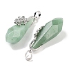 Natural Green Aventurine Faceted Teardrop Pendants G-Q163-04P-06-2