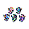 Rack Plating Rainbow Color Alloy Beads PALLOY-S180-330-1