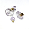 Rhombus Natural Amethyst Perfume Bottle Pendants G-H241-01D-G-01-2
