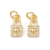 Brass Micro Pave Cubic Zirconia Pendants X-KK-B167-18G-1