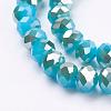 Electroplate Glass Faceted Rondelle Beads Strands EGLA-D020-10x8mm-38-3