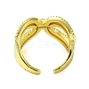 Brass Micro Pave Cubic Zirconia Open Cuff Ring RJEW-K256-16G-3