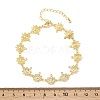 Brass Micro Pave Clear Cubic Zirconia Link Chain Bracelets for Women BJEW-A090-11B-G-5