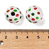 Christmas Printed Schima Wood European Beads WOOD-G024-02A-3