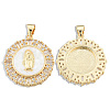 Brass Micro Pave Clear Cubic Zirconia Pendants KK-N227-100D-1