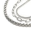 304 Stainless Steel Triple Layer Chains for Jeans Pants AJEW-E049-09P-2