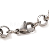 Tarnish Resistant 304 Stainless Steel Column Rolo Chain Bracelets BJEW-B078-75P-3