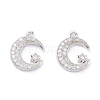 Rack Plating Brass Micro Pave Cubic Zirconia Pendants X-ZIRC-C026-05P-1