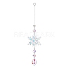 AB Color Glass Snowflake Pendant Decorations AJEW-Q144-02P-04-2