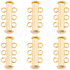6Pcs Brass Slide Lock Clasps KK-BBC0027-58B-1