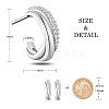 SHEGRACE Semicircular 925 Sterling Silver Stud Earrings JE891A-2