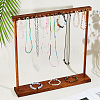 Wooden Necklace Organizer Display Stands ODIS-WH0331-20B-4
