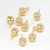 Flat Round Real Gold Plating Brass Charms X-KK-L147-120-NR-1
