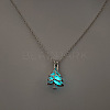 Alloy with Luminous Resin Bead Inside Pendant Necklaces for Women Men FS-WG4D5C2-20-1