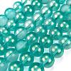 Frosted Transparent Glass Bead Strands GLAA-P065-10mm-08-2