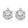 Brass Micro Pave Clear Cubic Zirconia Charms KK-N216-556P-2