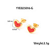 French Romantic Stainless Steel Enamel Heart Stud Earrings for Women XY4598-3-1