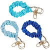 3Pcs 3 Colors Satin Cloth Bracelet Wristlet/Hair Tie Keychain KEYC-SC0001-31B-1