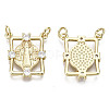 Brass Micro Pave Clear Cubic Zirconia Pendants ZIRC-N039-102-NF-2