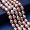 Oval Natural Cultured Freshwater Pearl Beads Strands X-PEAR-R015-43-5