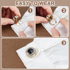 2 Pairs 2 Colors Brass Rhinestone Cufflinks AJEW-GA0008-30-3