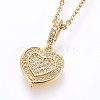 Brass Micro Pave Cubic Zirconia Pendant Necklaces NJEW-H486-24G-1