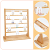 6-Tier Rectangle Wood Slant Back Earring Display Stands EDIS-WH0029-99-4