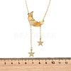 Natural Topaz Jade Chip Beads Moon Pendant Brass Cable Chain Necklaces for Women NJEW-TA00257-02-4