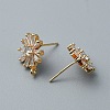 Brass Pave Clear Cubic Zirconia Stud Earrings Finding FIND-WH0152-97-2