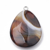 Dyed Natural Striped Agate/Banded Agate Pendants G-T099-14-2