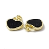 Natural Black Onyx(Dyed & Heated) Heart Charms G-G977-05G-03-3