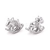 Brass Pave Clear Cubic Zirconia Pendants KK-T081-01P-2