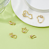 6Pcs 6 Styles Brass Micro Pave Clear Cubic Zirconia Screw Carabiner Lock Charms KK-DC0005-06-4