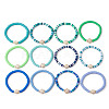 12Pcs 12 Color Polymer Clay Heishi Surfer Stretch Bracelets Set BJEW-JB09731-4