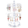 2-Tier Rotatable Round Plastic Earring Display Stands EDIS-WH0032-23-1