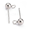 Non-Tarnish 304 Stainless Steel Ball Post Stud Earring Findings X-STAS-Z035-02P-F-2
