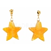 Natural Agate Star Dangle Stud Earrings EJEW-JE04420-03-2