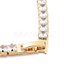 Brass Pave Clear Cubic Zirconia Square Link Bracelets BJEW-B094-09G-3