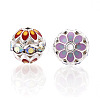 Round Brass Enamel Beads KK-Q080-01B-S-2