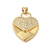 Rack Plating Brass & Clear Cubic Zirconia Pendants KK-S372-25G-1