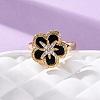 Brass Micro Pave Cubic Zirconia Rotating Finger Rings RJEW-S636-03G-1