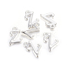 Silver Color Plated Alloy Letter Pendants PALLOY-J718-01S-Z-2
